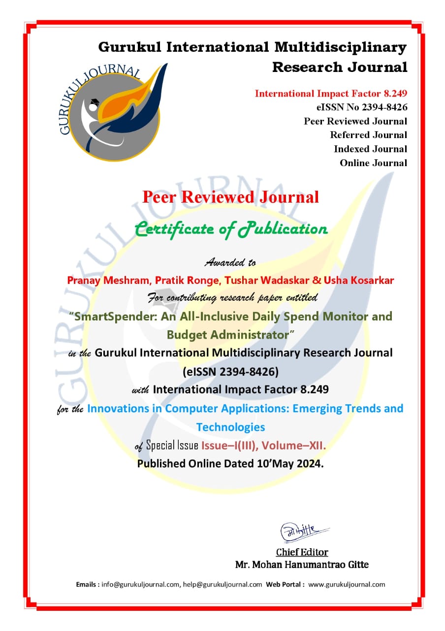 Research Paper Publication Certificate